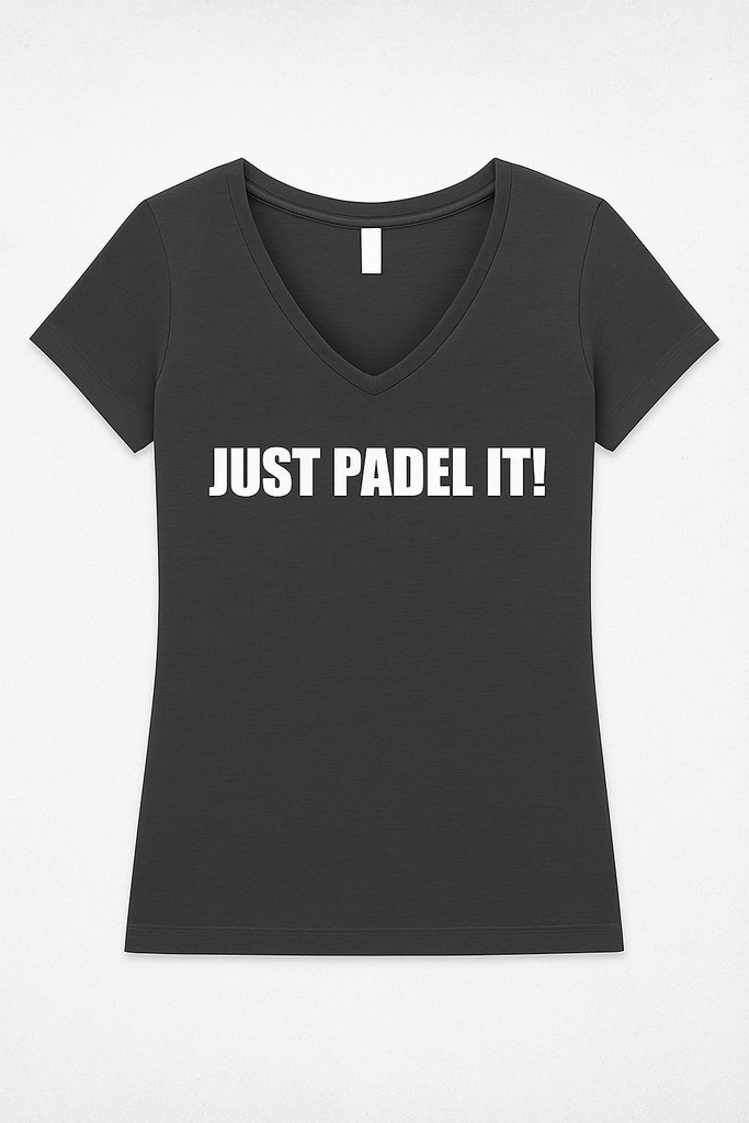 T-shirt noir "Just padel it !" (Femme)