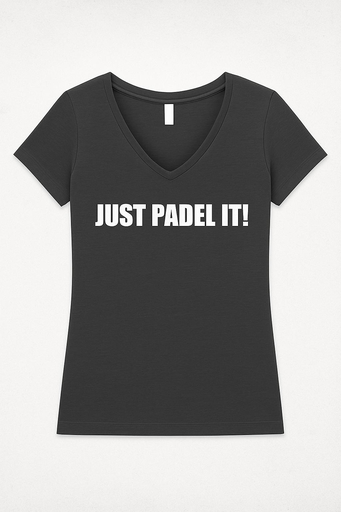 T-shirt noir "Just padel it !" (Femme)