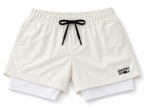 Short Padel Mon Amour 2 en 1 avec Collant "Pro" Blanc (NEW)